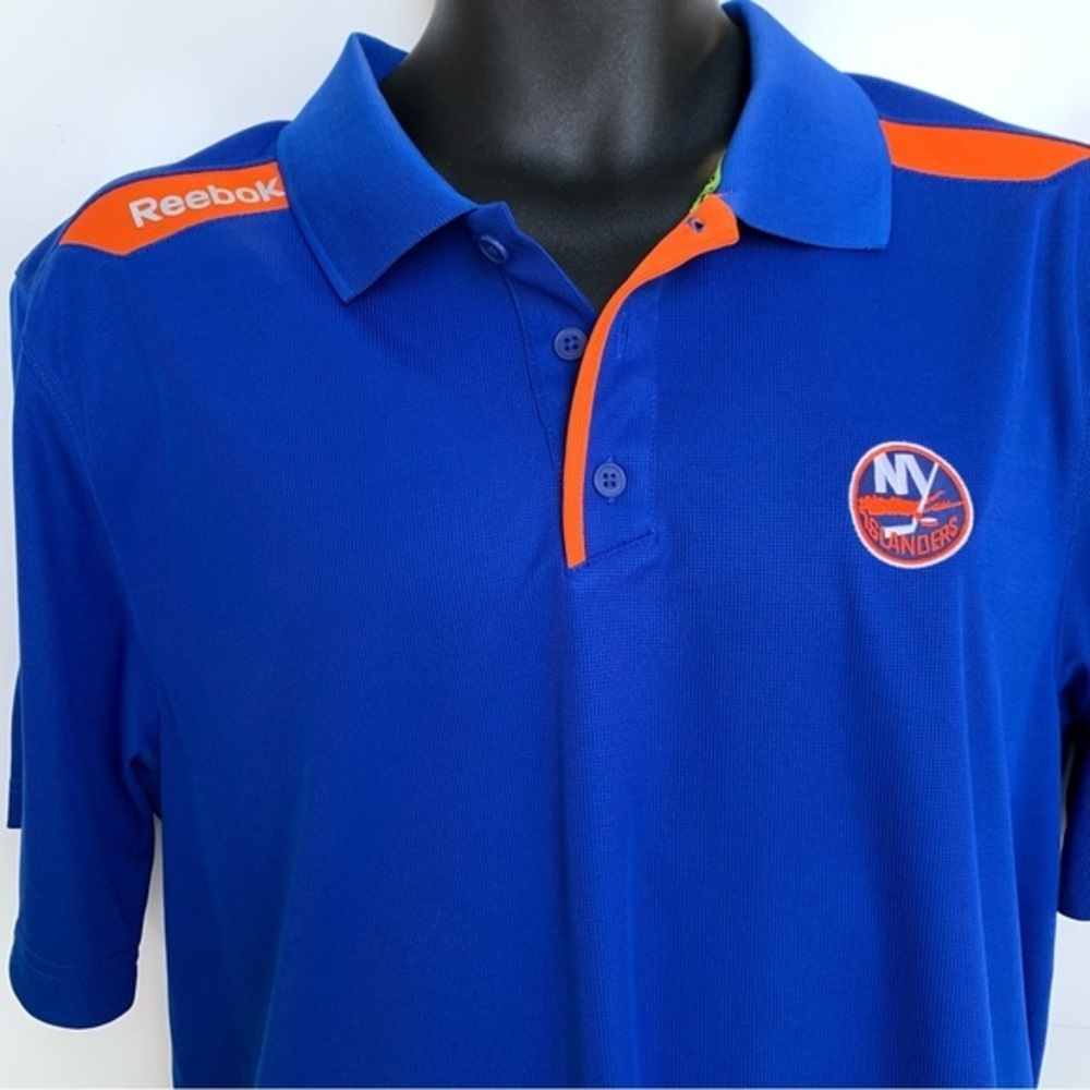 New York Islanders REEBOK CENTER ICE COLLECTION NHL‎ Polo Shirt, Mens’ L…